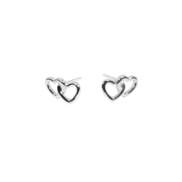 Double heart stainless steel earrings boucles d'oreilles double coeur acier inoxydable MIA