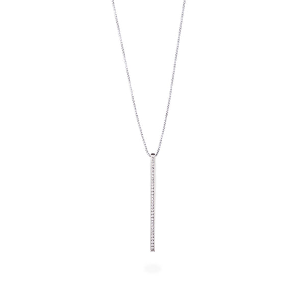 long necklace bar with stones stainless steel MIA collier barre pierres acier inoxydable T419N002AR