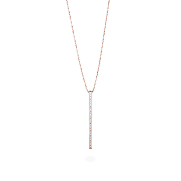 long necklace bar with stones stainless steel MIA collier barre pierres acier inoxydable T419N002DORO